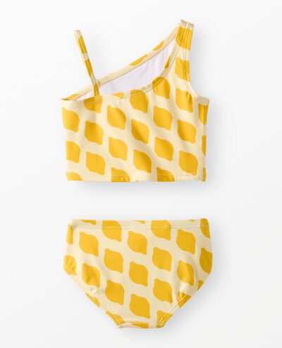 Two-Piece Asymmetrical Strap Swimsuit in Summer Lemons - main