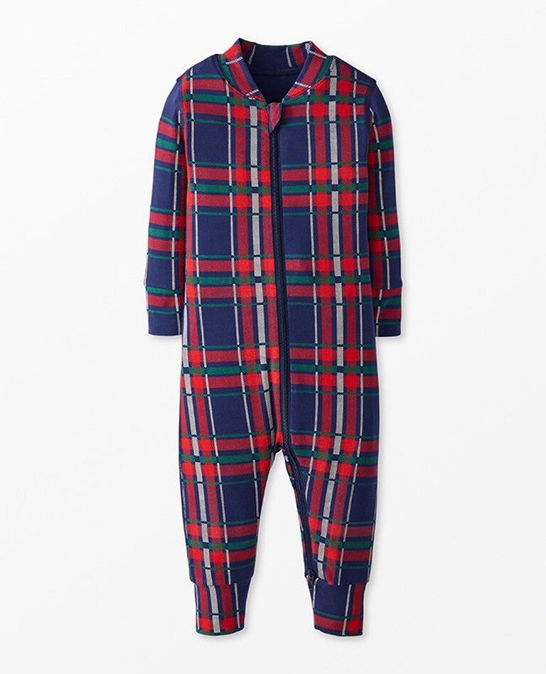 Baby Holiday 2-Way Zip Sleeper in HannaSoft™ in Navy Plaid - main