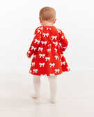 Baby Holiday Dress In Organic French Terry in Holiday Bow - main