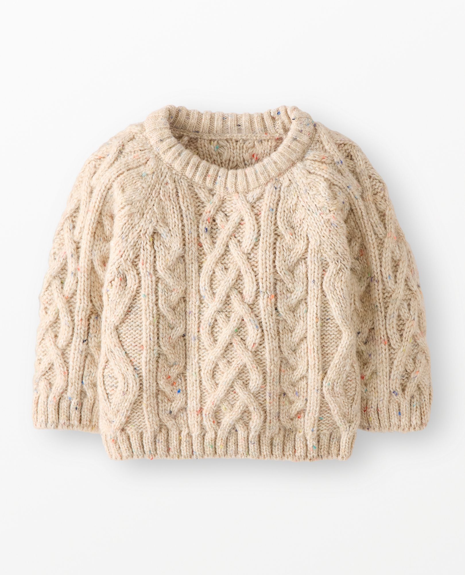 Baby Cable Sweater in Rainbow Fleck - main