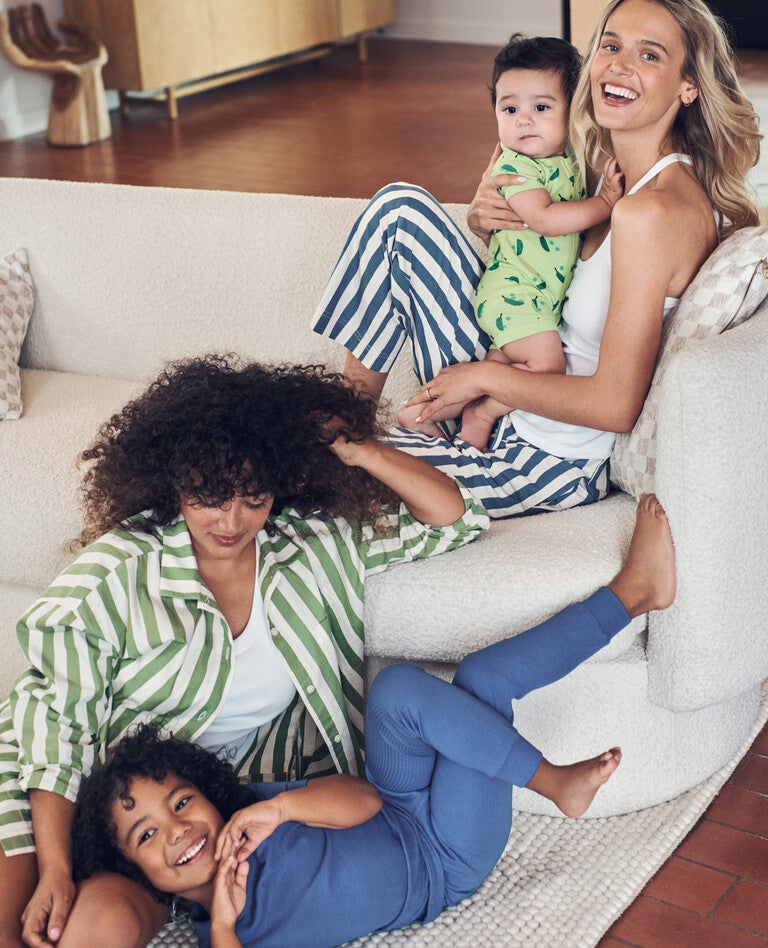 Poplin Striped Mix & Match Family Pajamas in  - main