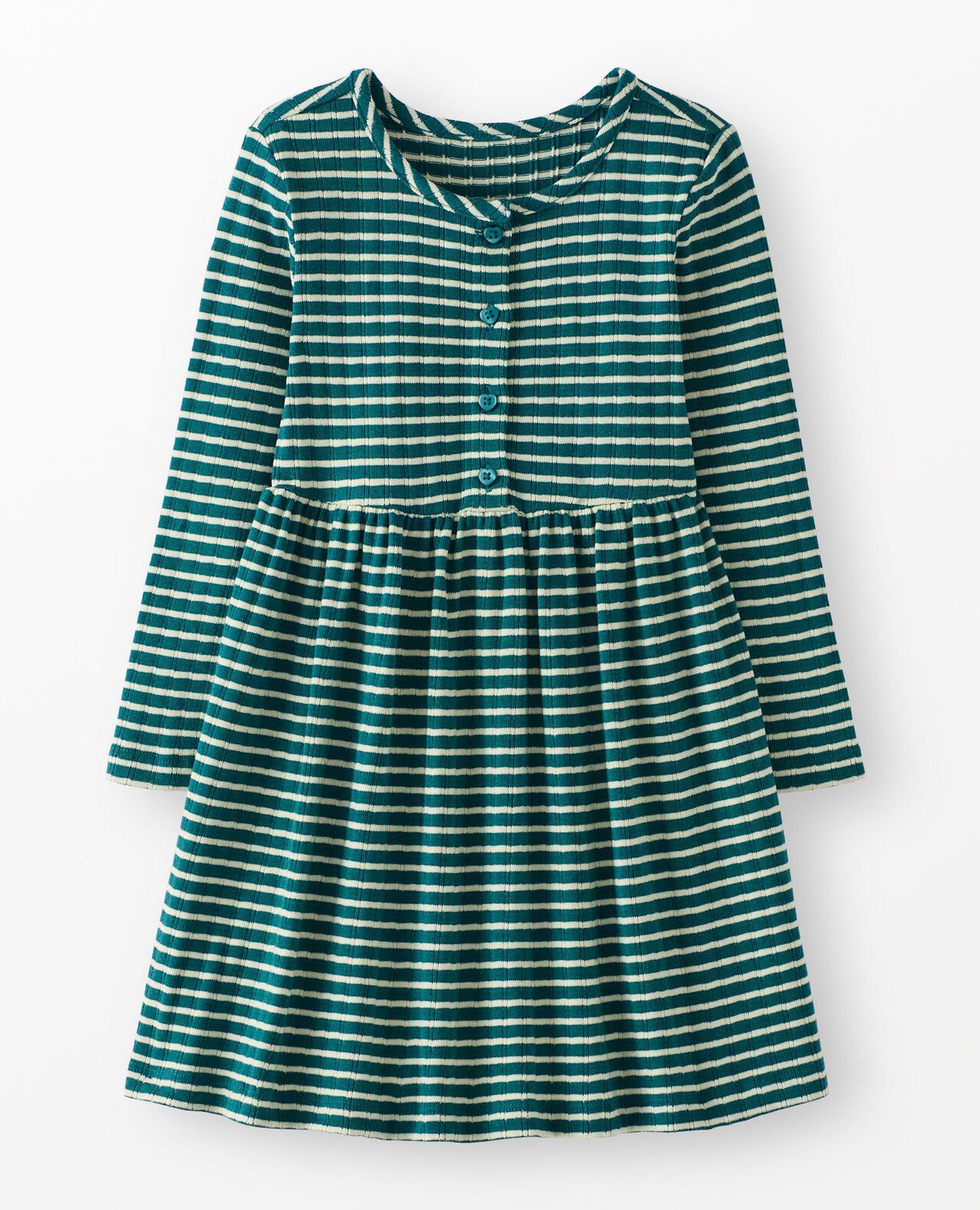 hanna andersson green dress Everglade & Ecru Long Sleeve Pointelle Henley Kids clothes