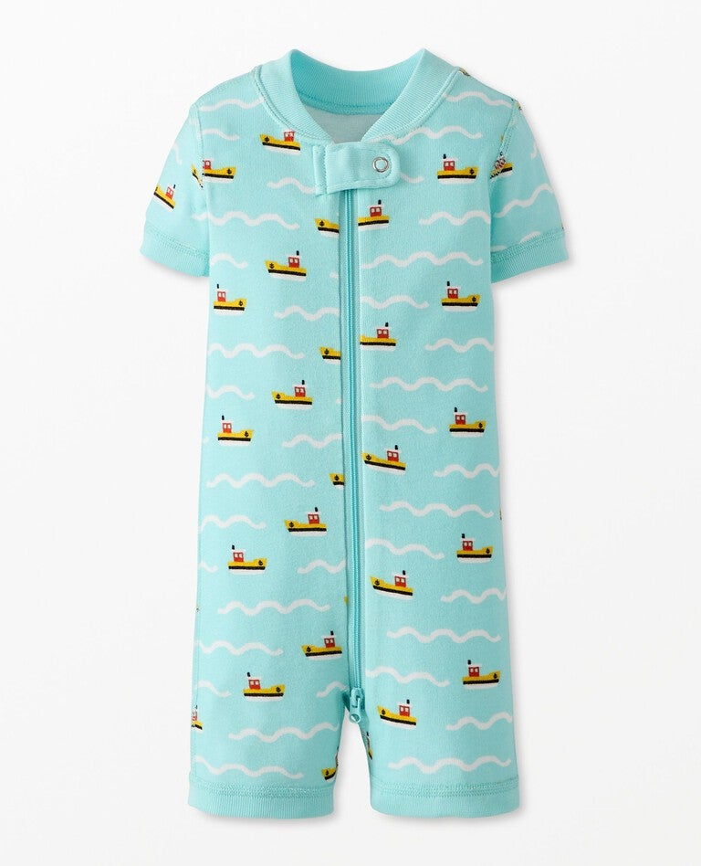 Baby 2-Way Zip Shortie Sleeper in Ahoy Matey - main