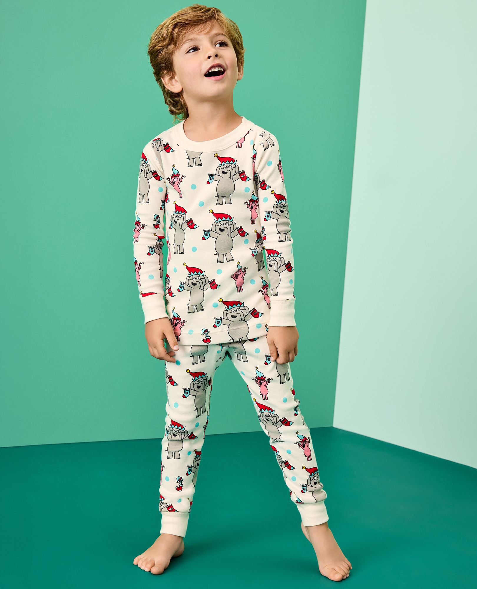 Elephant & Piggie Holiday HannaJams™ Pajama Set in Hidden Pigeon Holiday - main