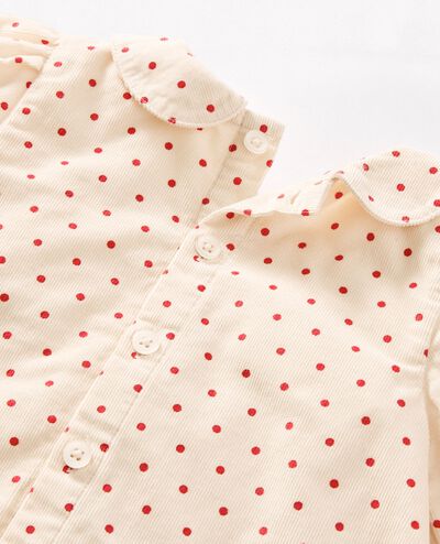 Baby Embroidered Corduroy Dress & Bloomers Set in Tiny Dots on Lambs Wool - main