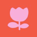 Dolman Sleeve Linen Top & Tiered Skirt Set in Tossed Tulips on Red - swatch