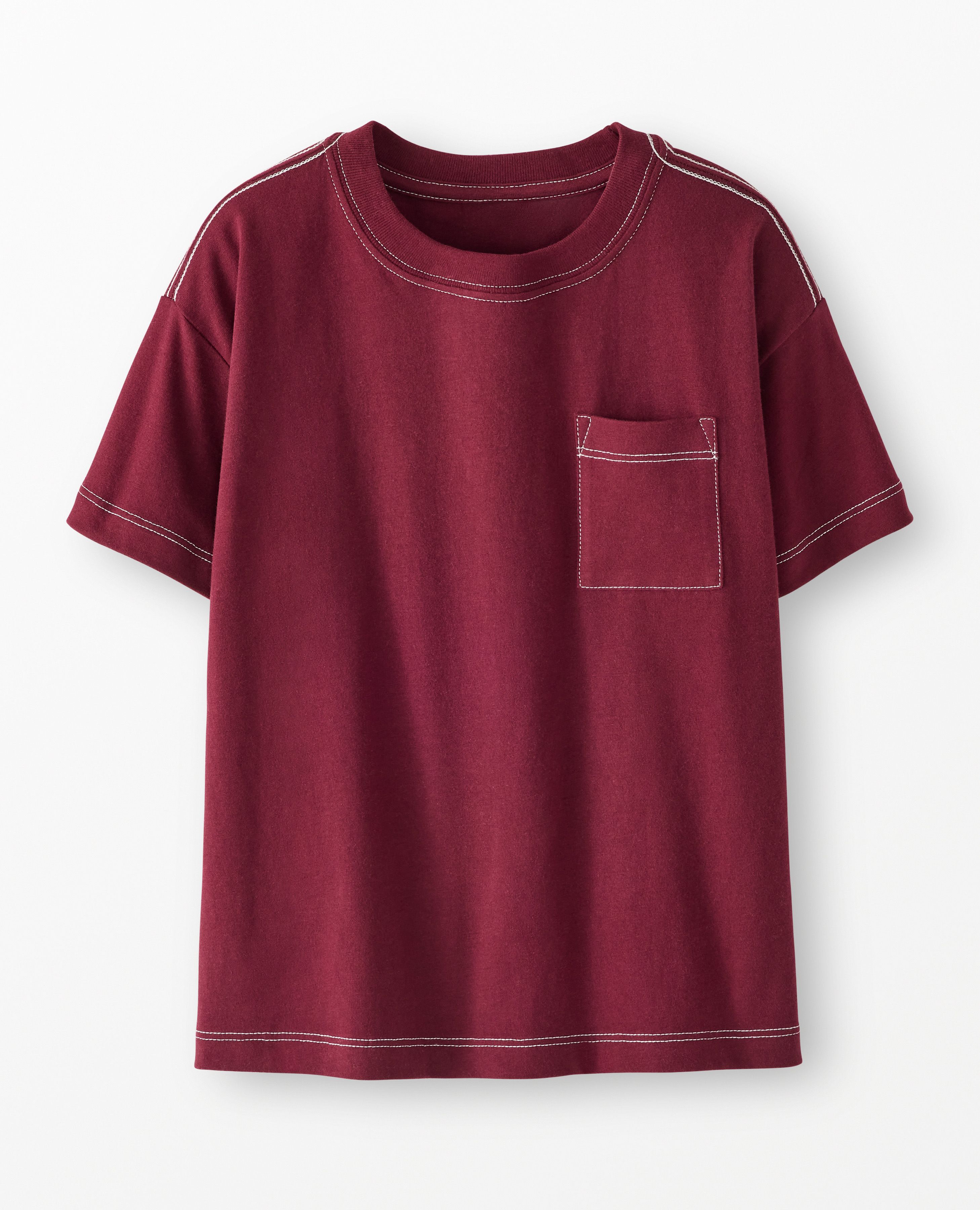 Relaxed Fit Pocket T-Shirt in Cherry Lacquer - main