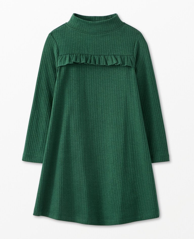 Long Sleeve Mock Turtleneck Dress in Malachite - main