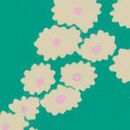 Seersucker Button Up Shirt in Flowers on Green - swatch