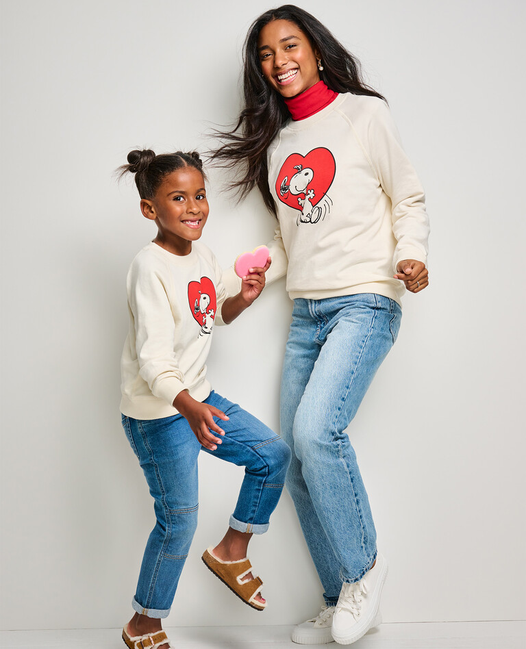 Mommy & Me Peanuts Valentines Sweatshirt Set in  - main