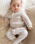 Baby Snap Footed Sleeper In Organic Cotton in Heather Grey - main