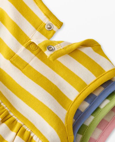 Baby Sleeveless Skirted Bodysuit in Ecru/Sulfur Yellow - main