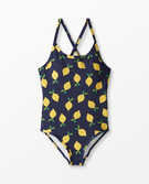 Recycled Women's Swim Suit in Lemonade In Navy - main