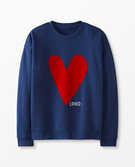 Adult Valentines Sweatshirt In French Terry in Navy Blue - main