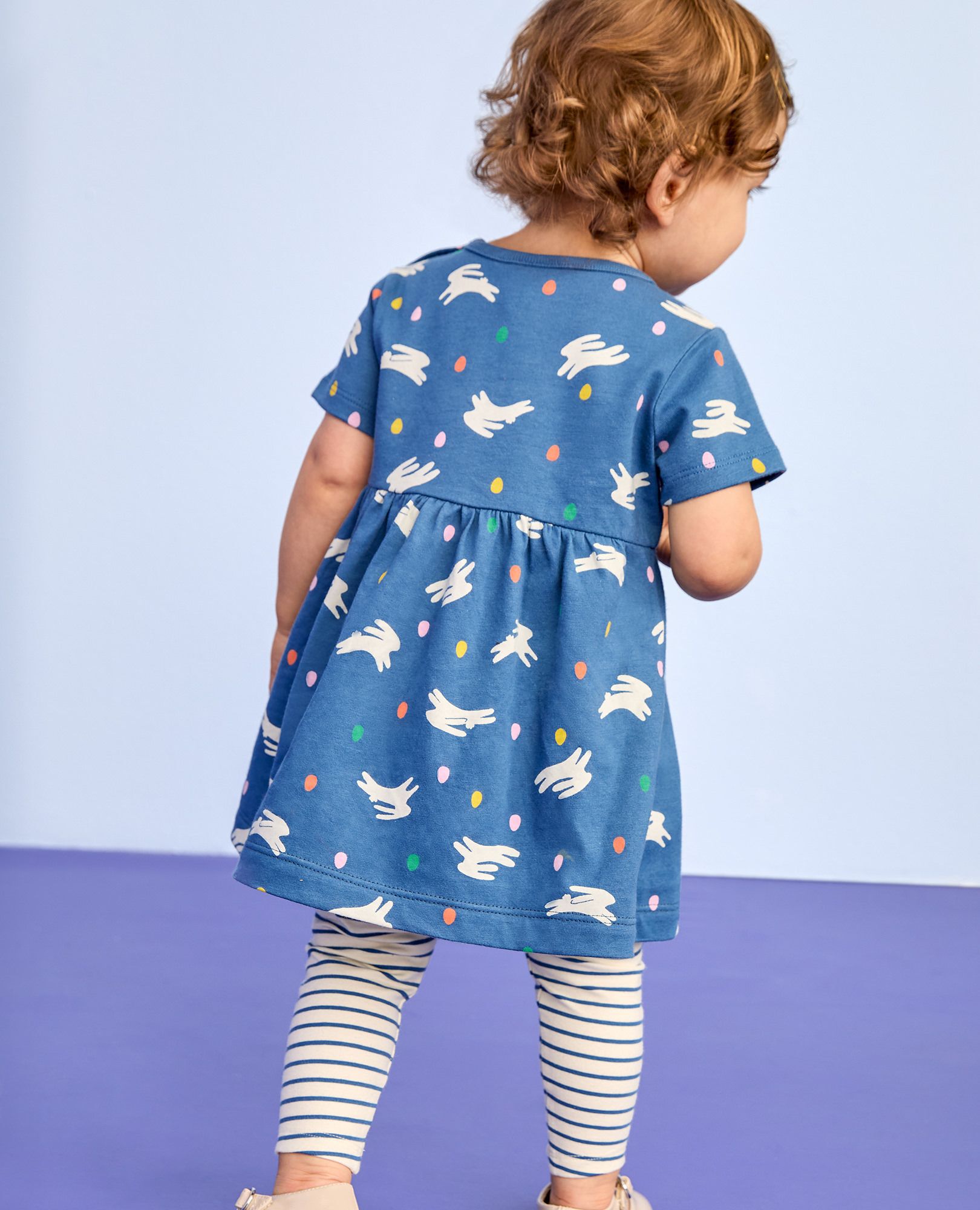 Baby Easter Dress & Leggings Set in Bunny Hop - main