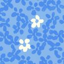 Baby Long Sleeve T-Shirt & Jumper Dress Set in Blue Flowers on Blue - swatch