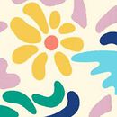 Sleeveless Playground Dress with Pockets in Blotchy Floral on Ecru - swatch