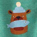 Holiday HannaJams™ Sleeper in Fresh Catch on Bottle Green - swatch