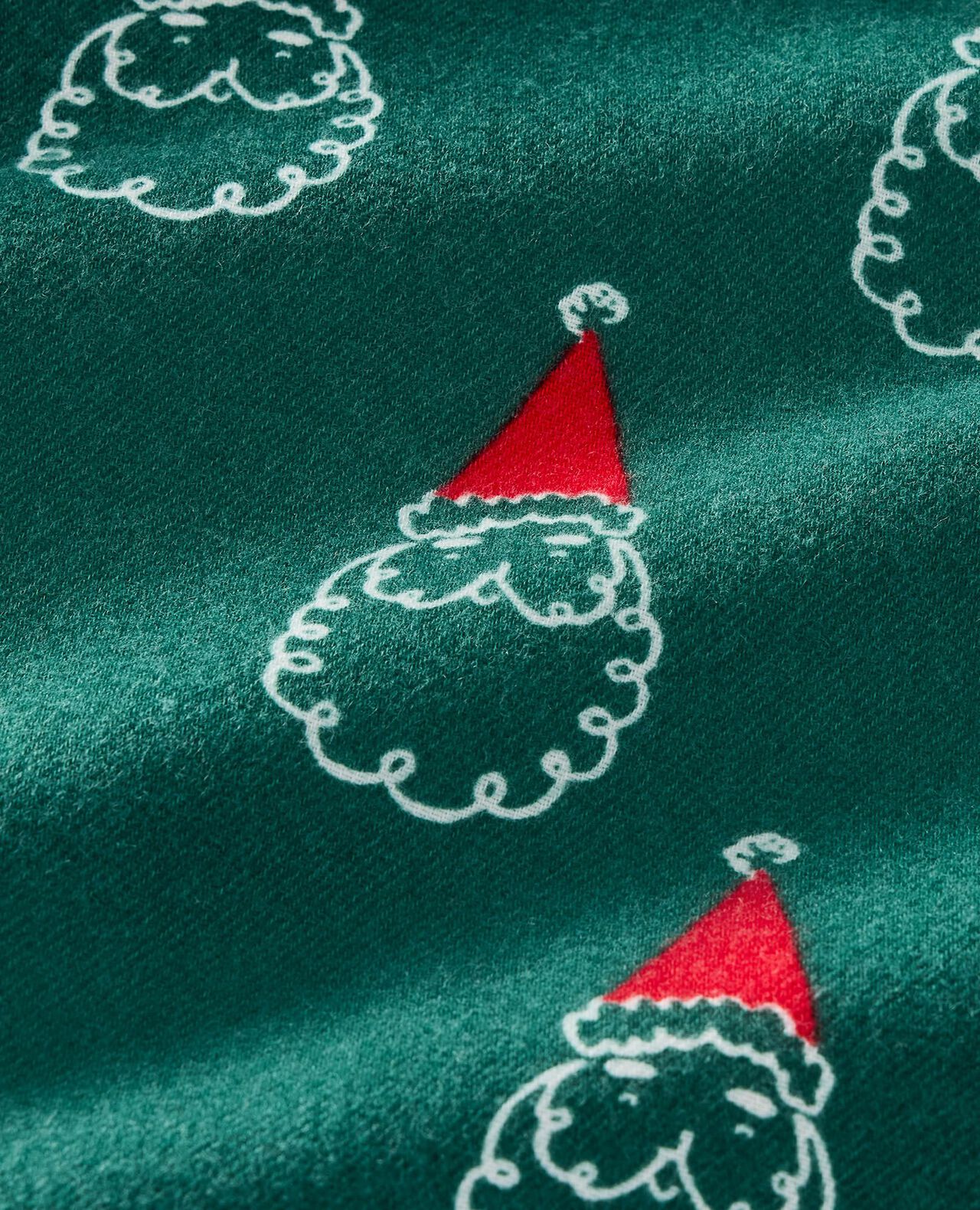 Holiday Flannel Pajama Set in Santa on Malachite - main