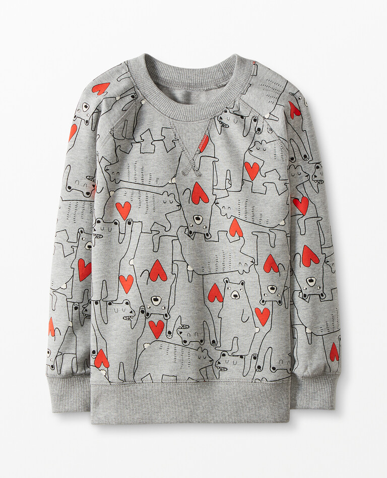 Valentines Crewneck Sweatshirt In French Terry in V-day Bear Print - main