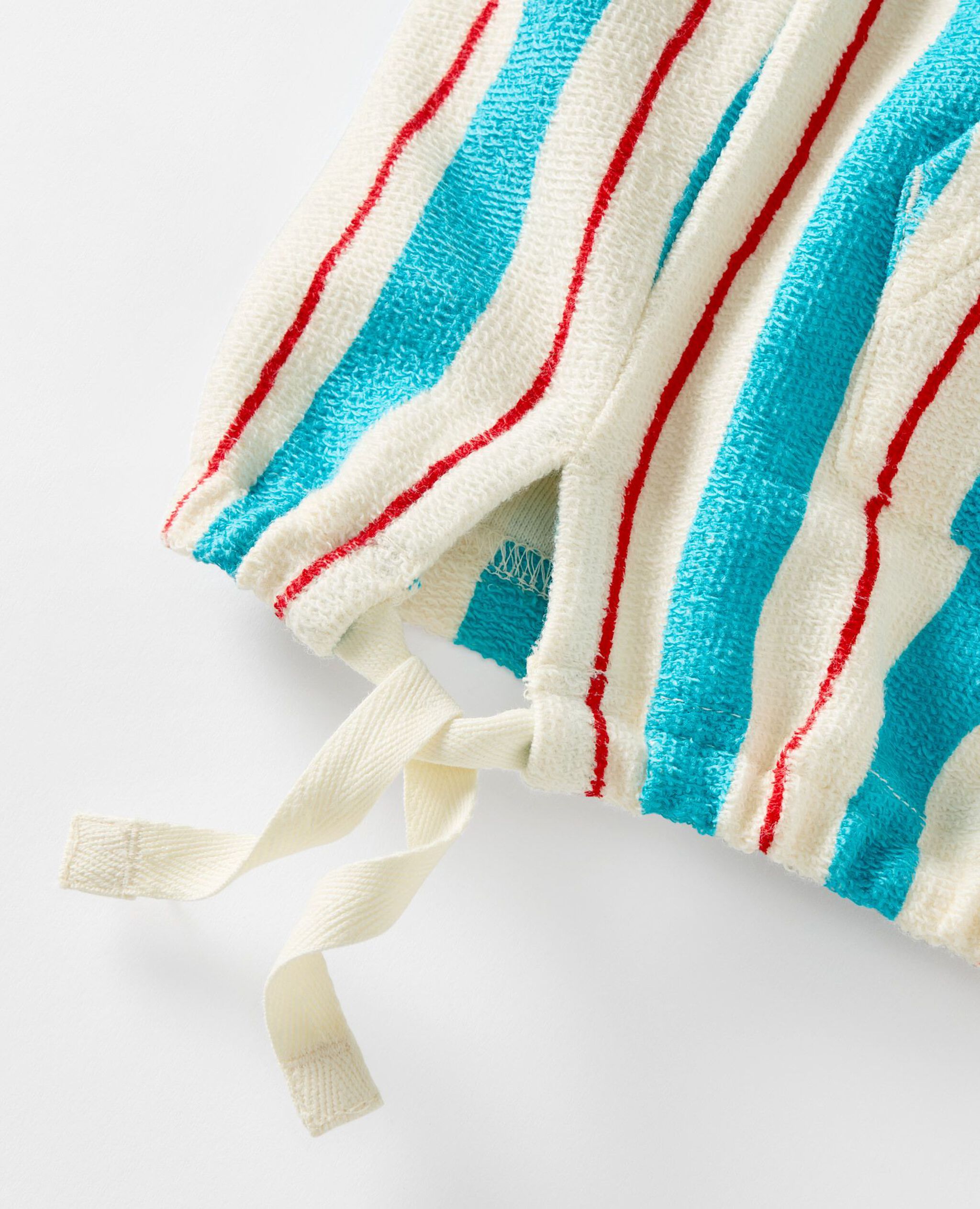 French Terry Drawstring Hoodie in Drawn Stripes - main