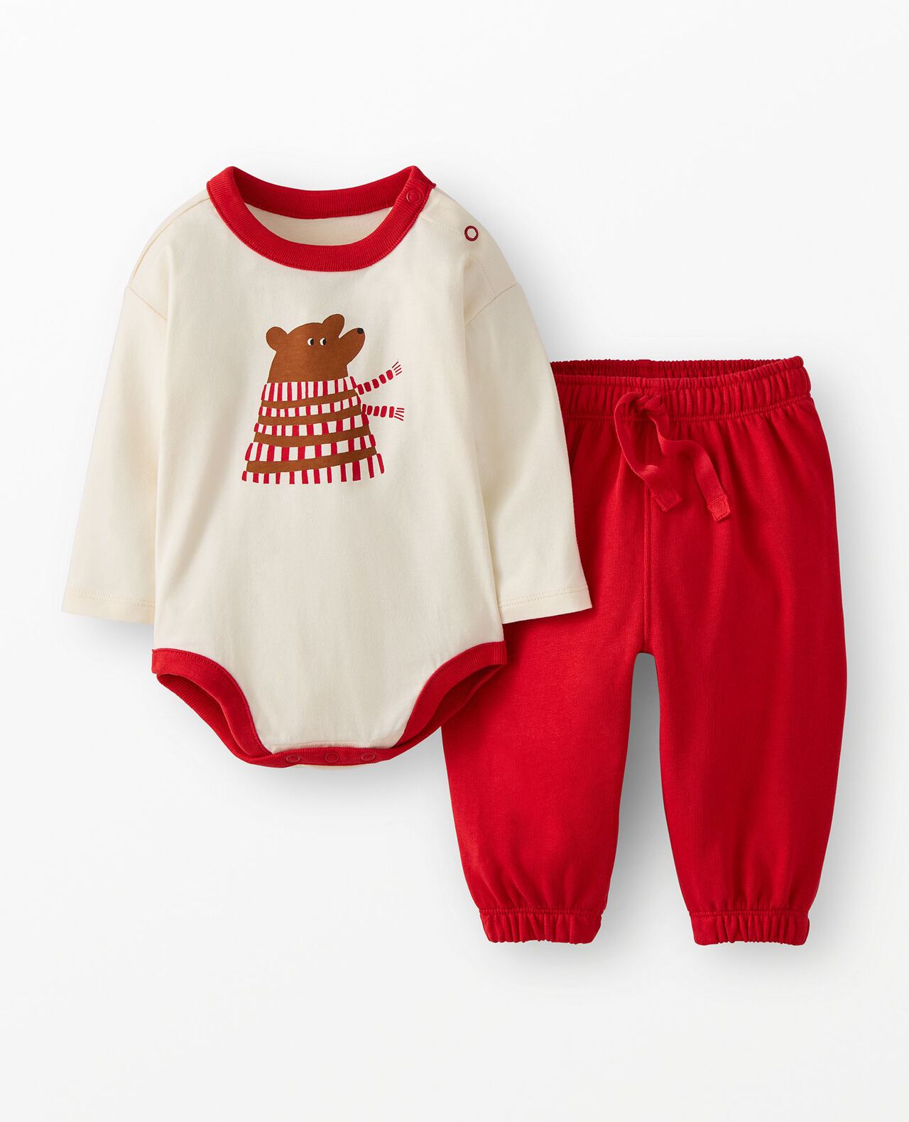 Baby Bodysuit & French Terry Sweatpants Set in Beary Warm - main