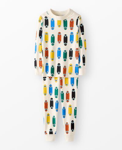 HannaJams™ Pajama Set in Skateboards on Ecru - main