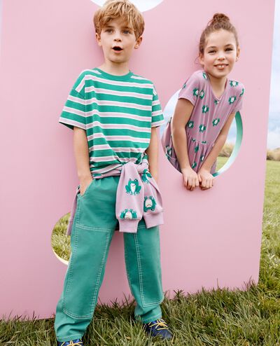 Loose Fit Canvas Carpenter Pants in Bottle Green - main