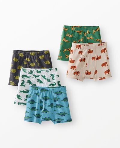 5-Pack Organic Cotton Boxer Briefs in Boys Animal Print 5PK - main