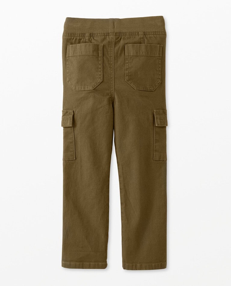 Pull-On Slim Cargo Pants in Green Olive - main