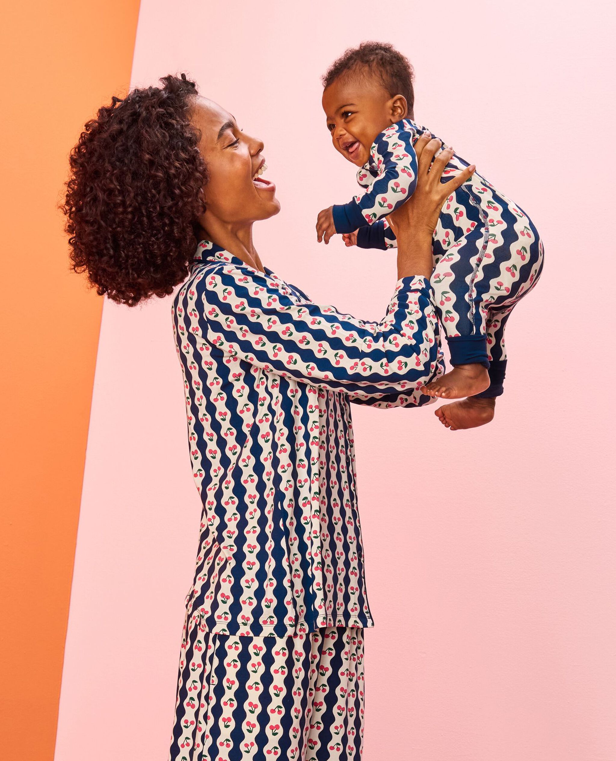 Women's Long Sleeve HannaSoft™ Pajama Set in Cherry Wallpaper - main