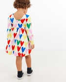 Valentines Print Skater Dress in Hearts On Hearts Ecru - main