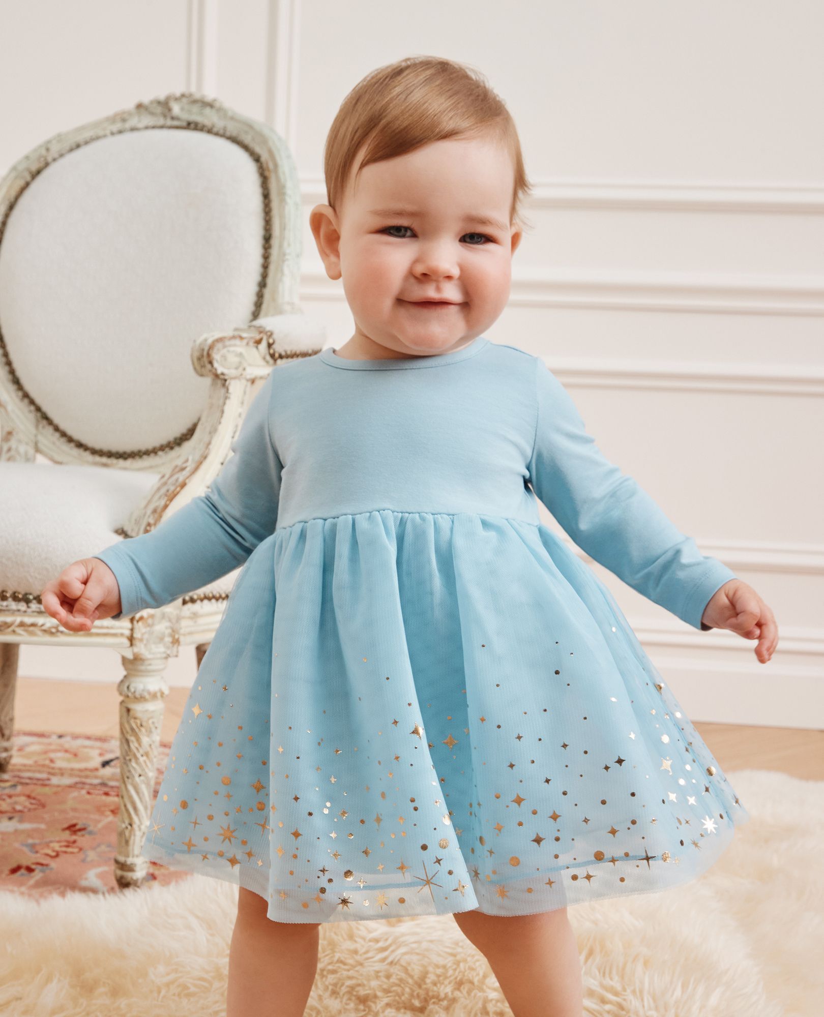 Baby Long Sleeve Tulle Shimmer Dress Hanna Andersson