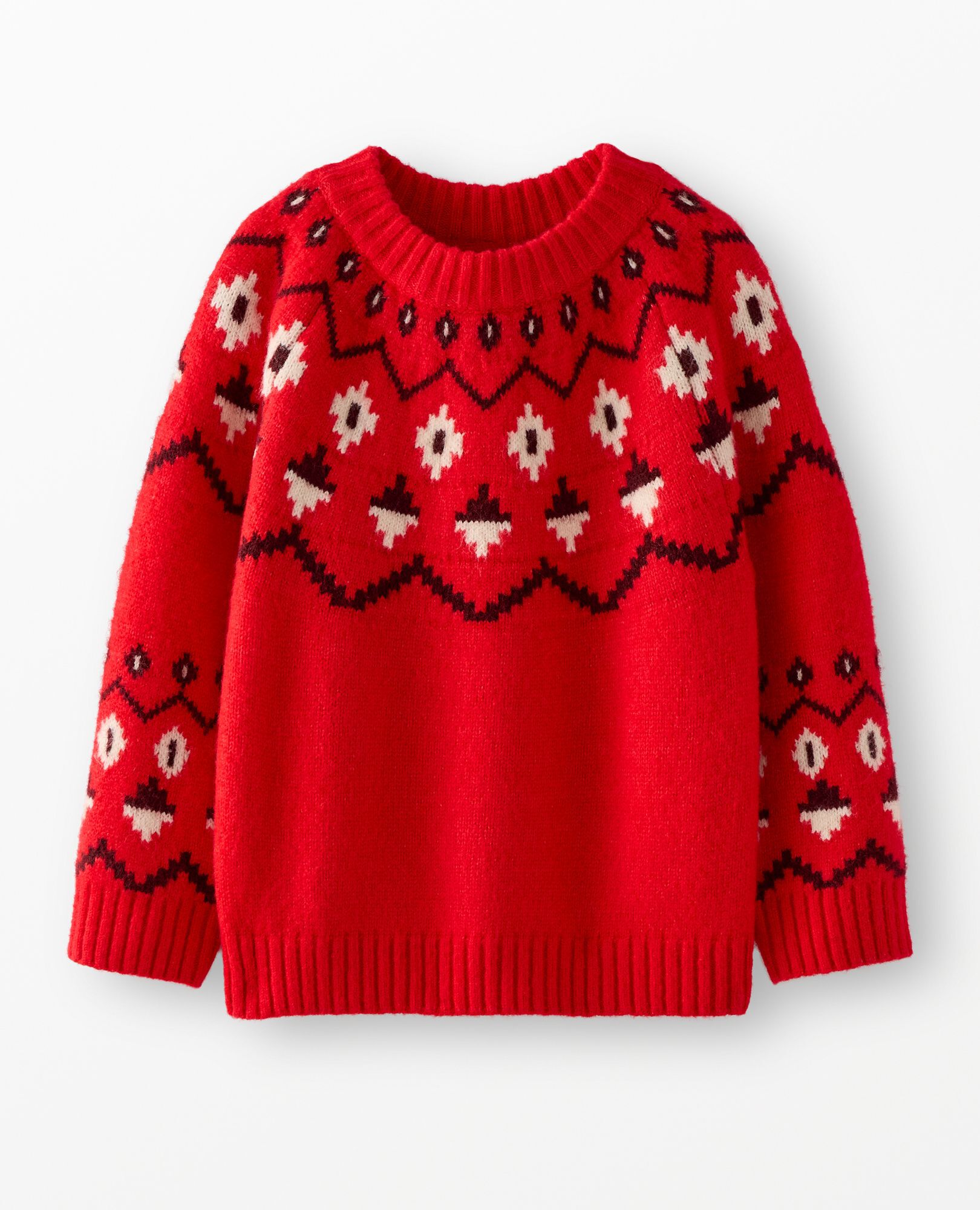 Fair Isle Mock Neck Sweater in Red Fair Isle - main