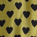 Collared Sweater in Black Hearts on Green - swatch