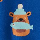 Holiday French Terry Sweatshirt in Fresh Catch on Blue - swatch