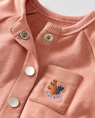 Baby Oversized French Terry Snap Jacket in Rose Dawn - main