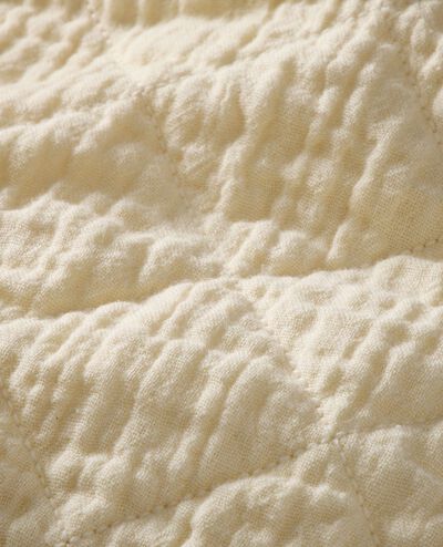 Baby Muslin Crossover Romper in Almond Oil - main