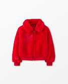 Faux Fur Bomber Jacket in Hanna Red - main