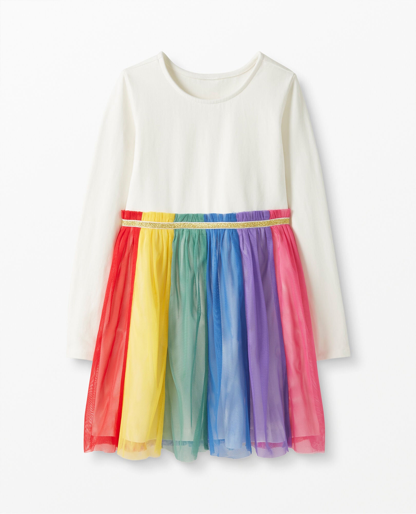 NWT HANNA ANDERSSON SOFT TULLE PURPLE RAINBOW FLUTTER SLEEVE DRESS  110 5 140 10 