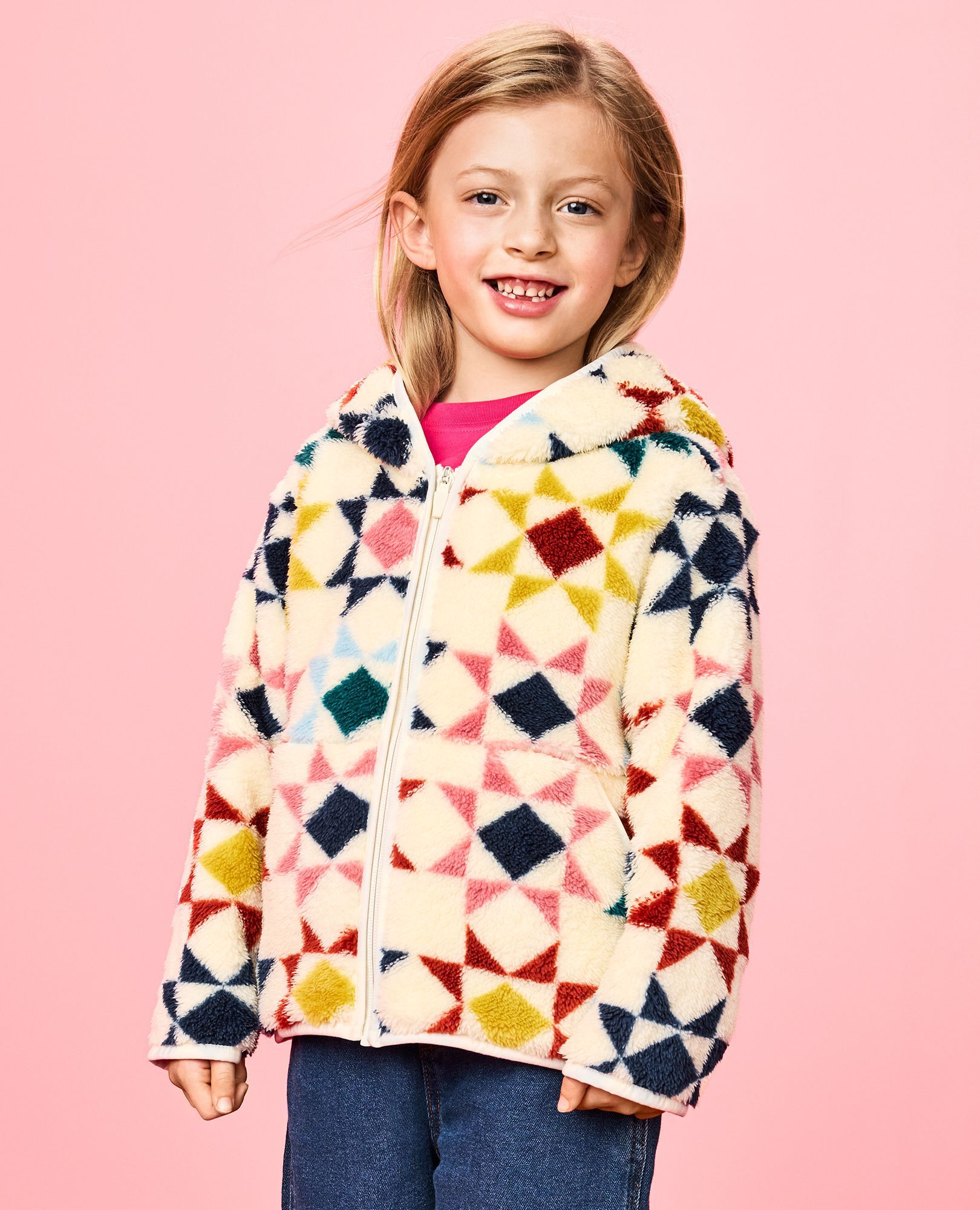Marshmallow Fleece Jacket in Winter Quilt - main