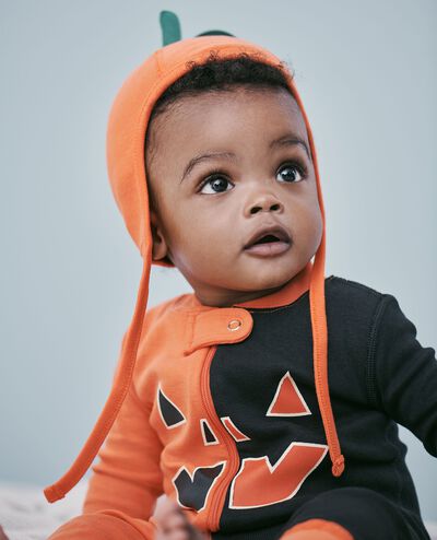 Baby Halloween Glow-in-the-Dark 2-Way Zip Sleeper in Happy Baby Jack-O-Lantern - main