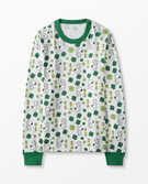 Adult Peanuts St. Patrick's Day Long John Top In Organic Cotton in Snoopy Shamrock/White - main