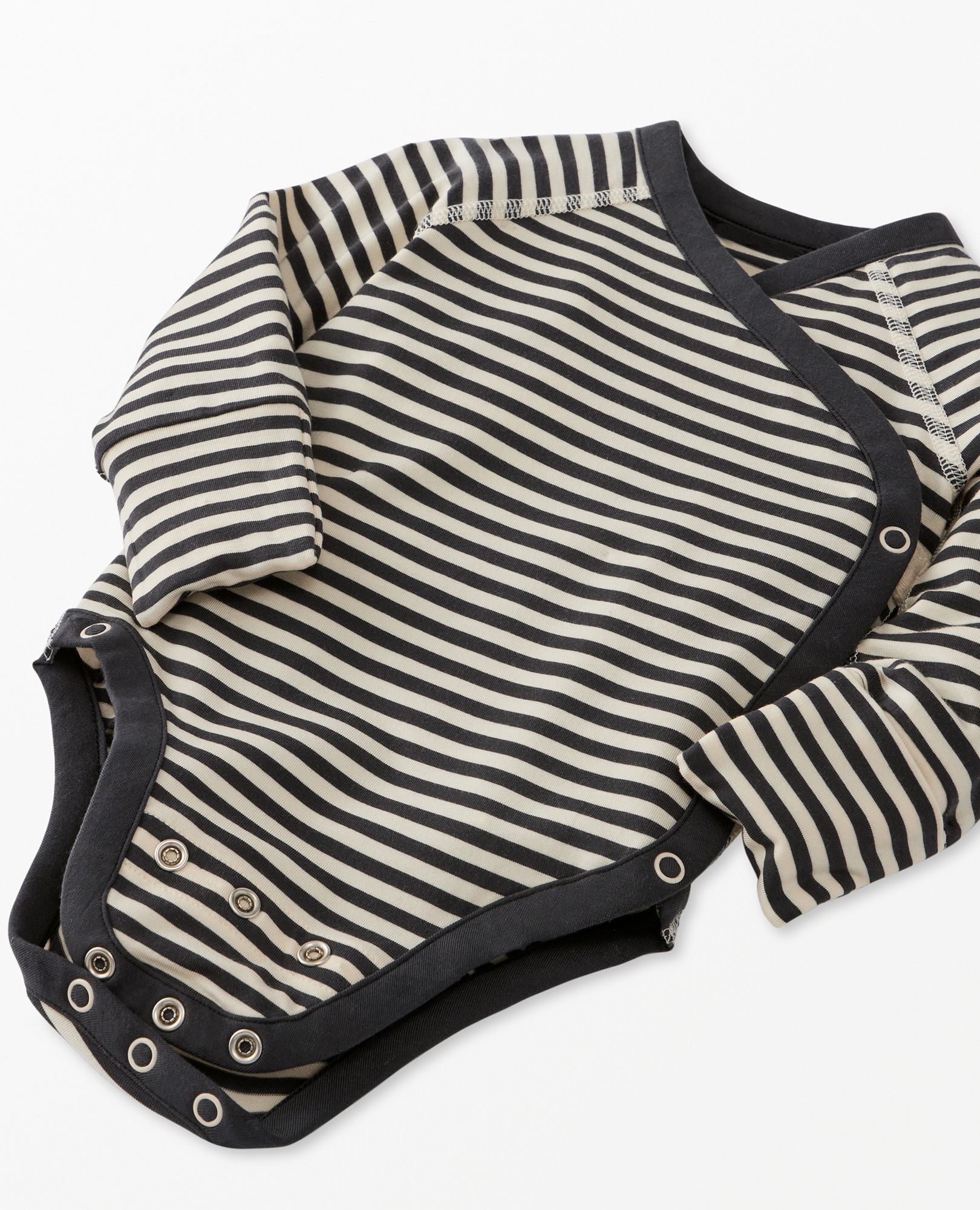 Baby Layette Bodysuit in HannaSoft™ in Soft Black/Ecru - main