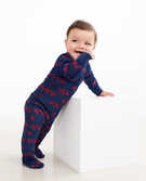 Baby Zip Footed Sleeper In Organic Cotton in Holiday Bow - main