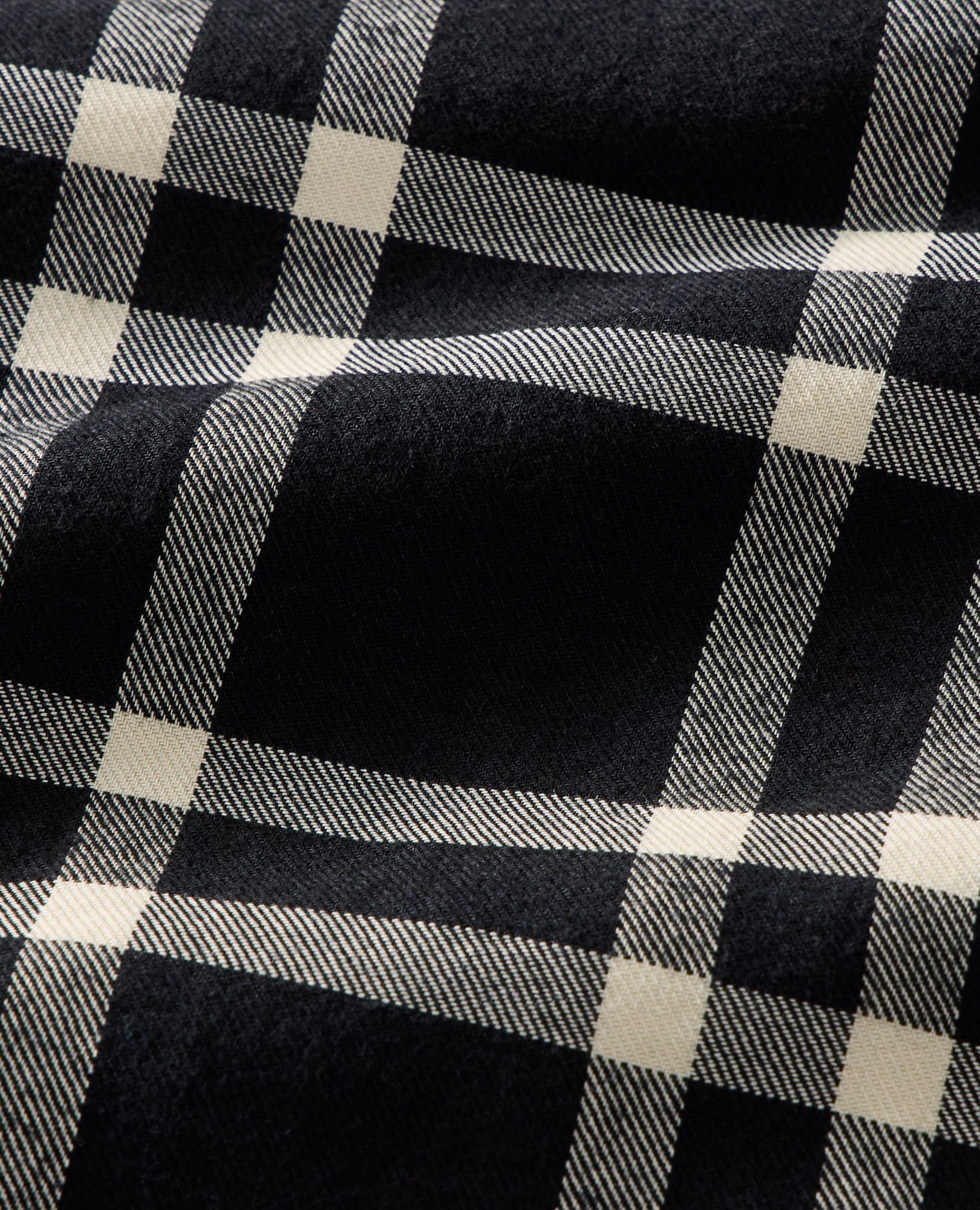 Adult Holiday Flannel Pajama Top in Black Tonal Plaid - main