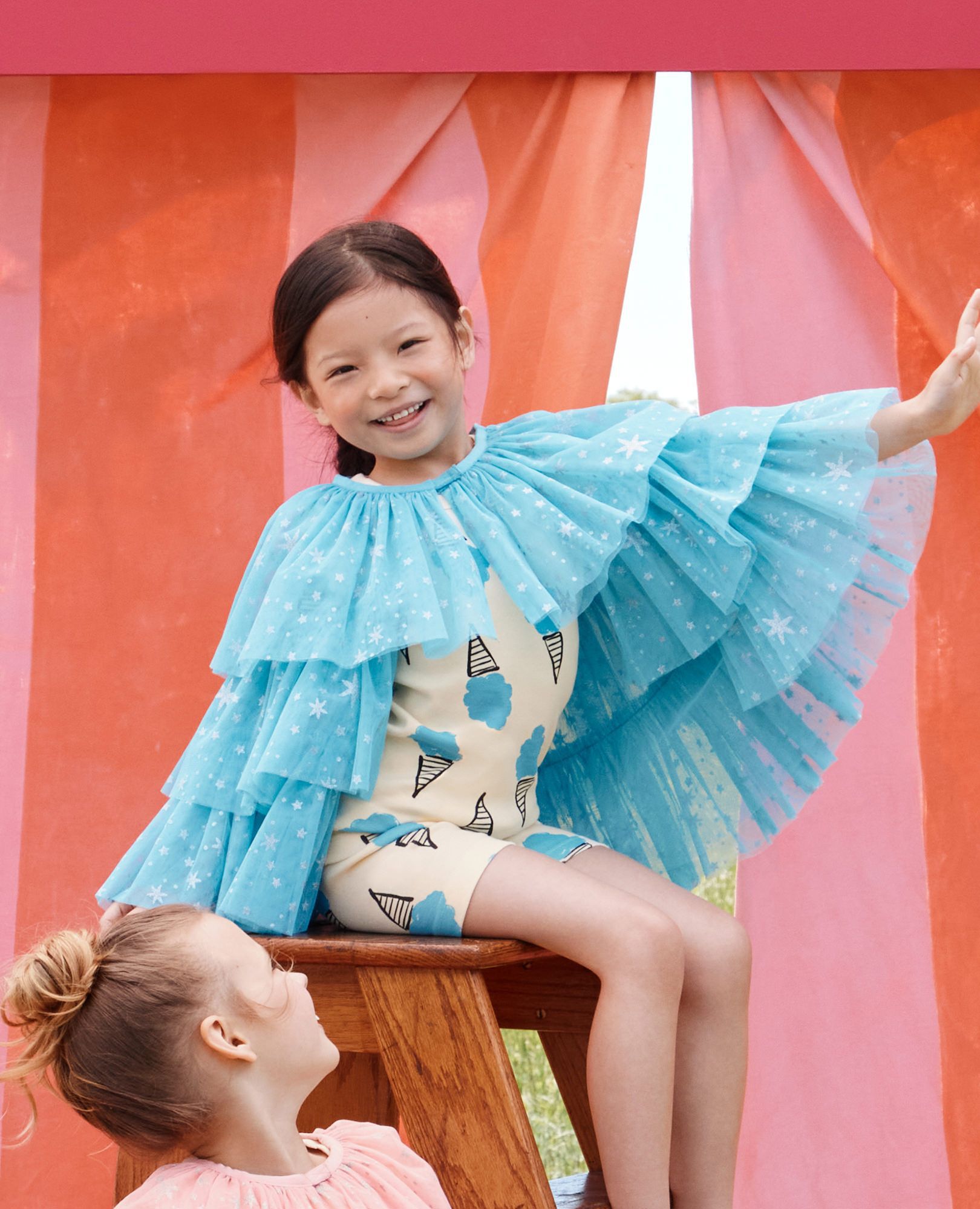 Shimmer Tulle Ruffle Capelet | Hanna Andersson