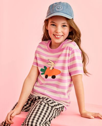 Classic Fit Graphic T-Shirt in Carrot Cars on Pink - main