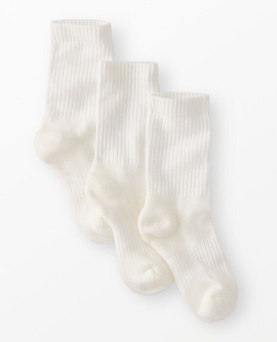 Girls' Hanna White 3-Pack Crew Socks - Size Baby 10/12 by Hanna Andersson