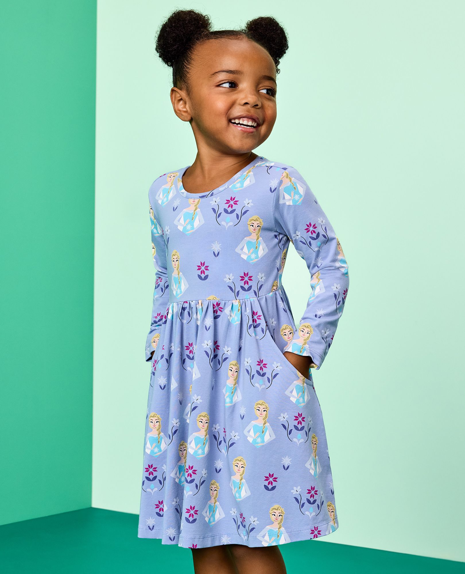 Disney Frozen Long Sleeve Skater Dress with Pockets